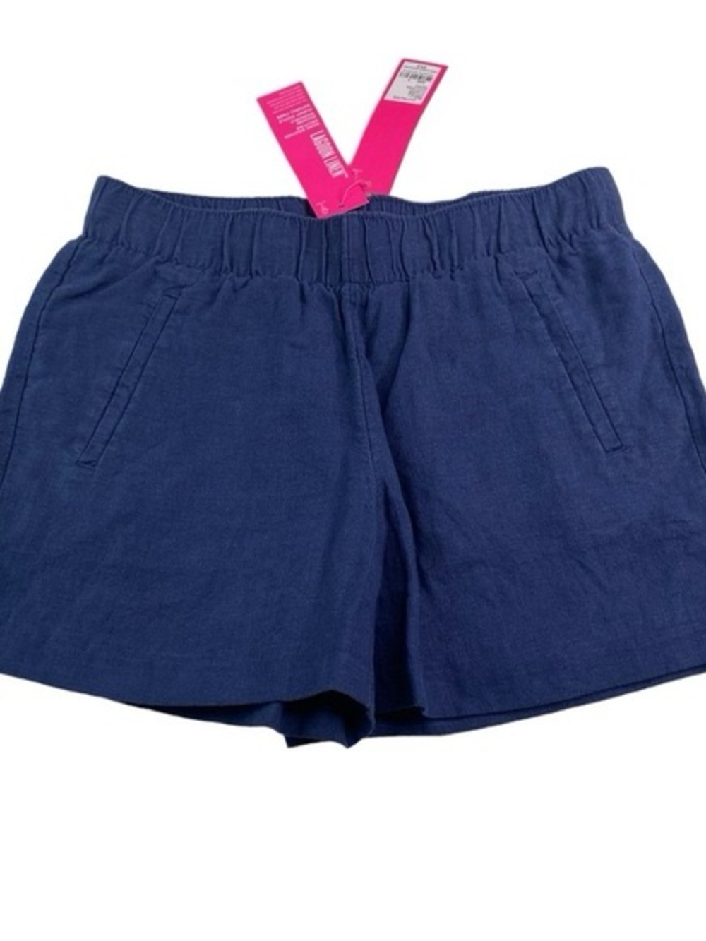 Lilly Pulitzer Lilo Linen Navy Elastic-Waist Shorts- brand new size small
